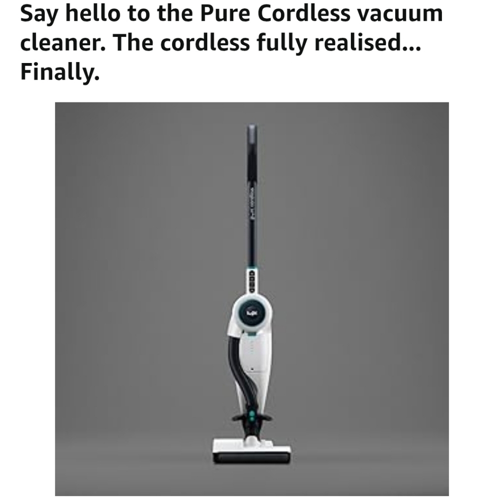 LUPE Cordless Vacuum Cleaner - Black and White